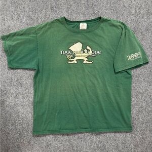 Adidas Notre Dame Football TShirt Mens XLarge Green Football Collegiate Y2K 2007